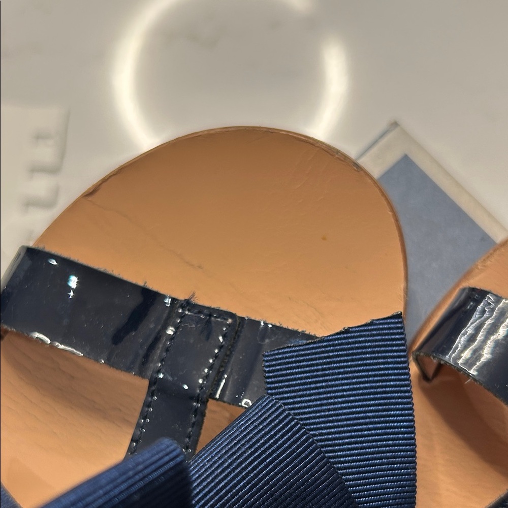 Jacadi Navy Blue Kids Sandals with Bow - Picture 8 of 12